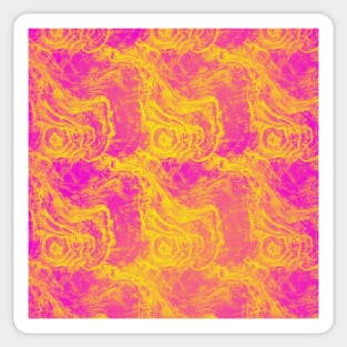 Yellow and Hot Pink Abstract Swirls Sticker